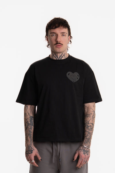 PERSON PRINTED T-SHIRT BLACK