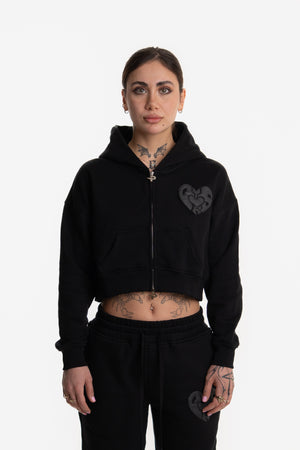 WOMENS ZIP HOODIE BLACK