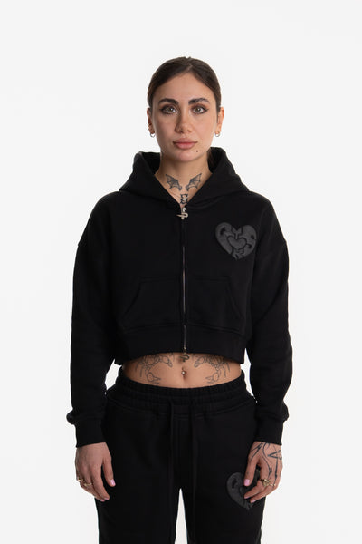 WOMENS ZIP HOODIE BLACK
