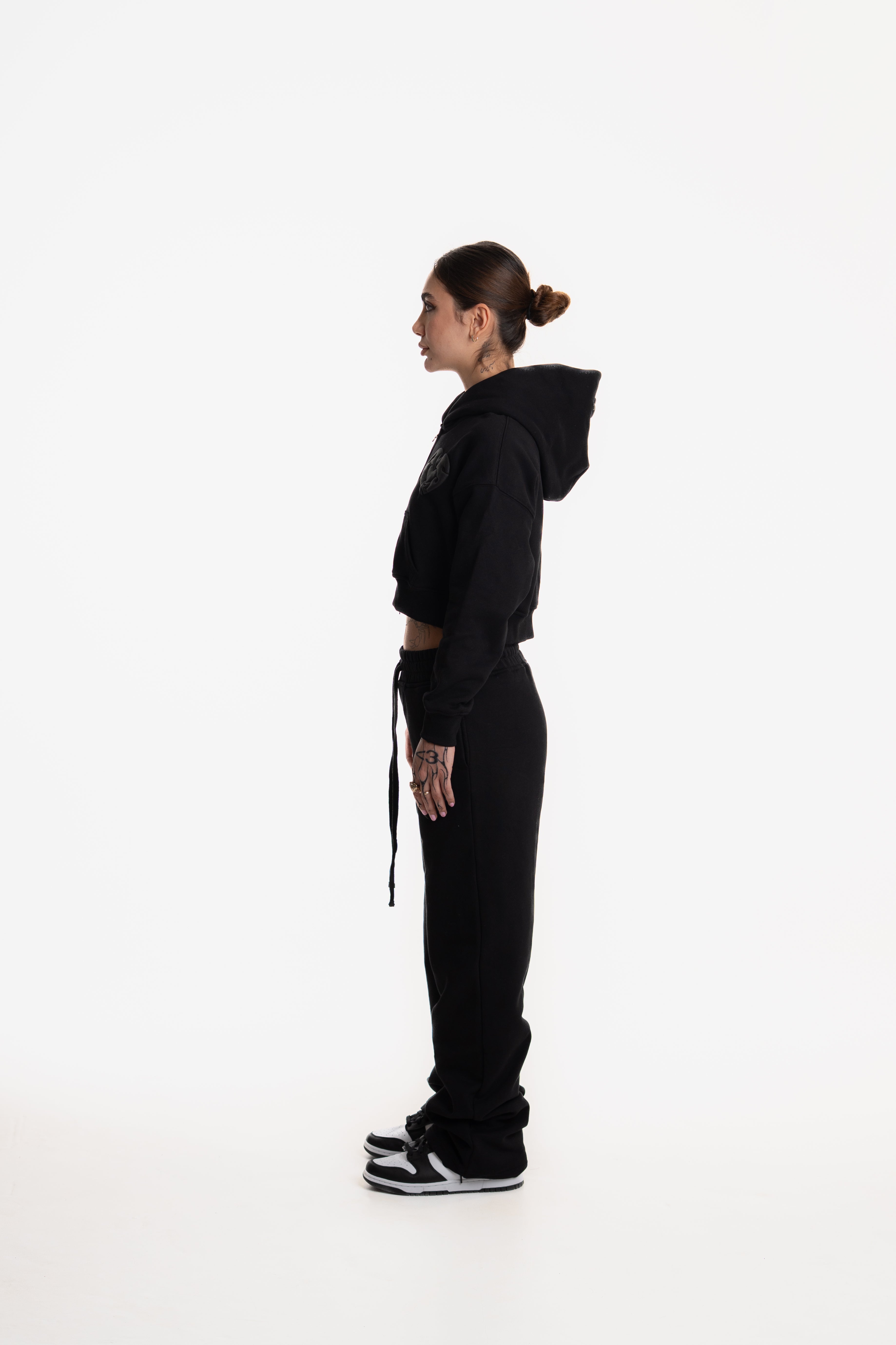 WOMENS ZIP HOODIE BLACK