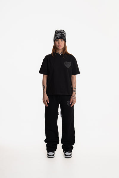 PERSON PRINTED T-SHIRT BLACK