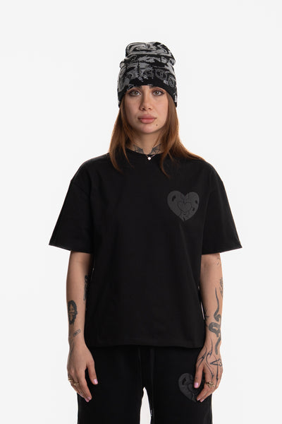 PERSON PRINTED T-SHIRT BLACK