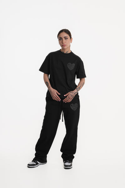 PERSON PRINTED T-SHIRT BLACK