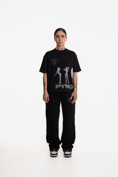 NAUGHTY GIRL T-SHIRT BLACK