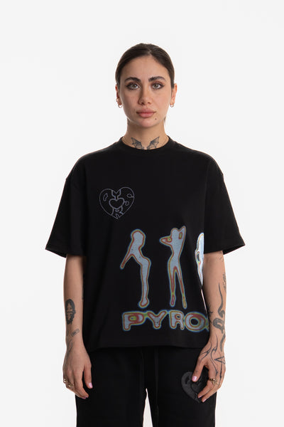 NAUGHTY GIRL T-SHIRT BLACK