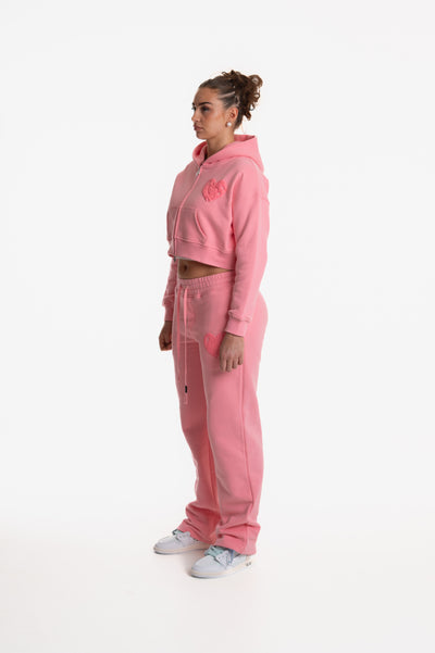 WOMENS ZIP HOODIE BABY PINK