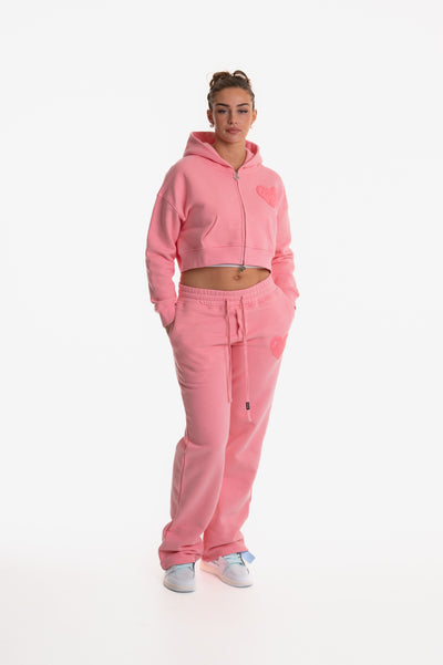 WOMENS ZIP HOODIE BABY PINK