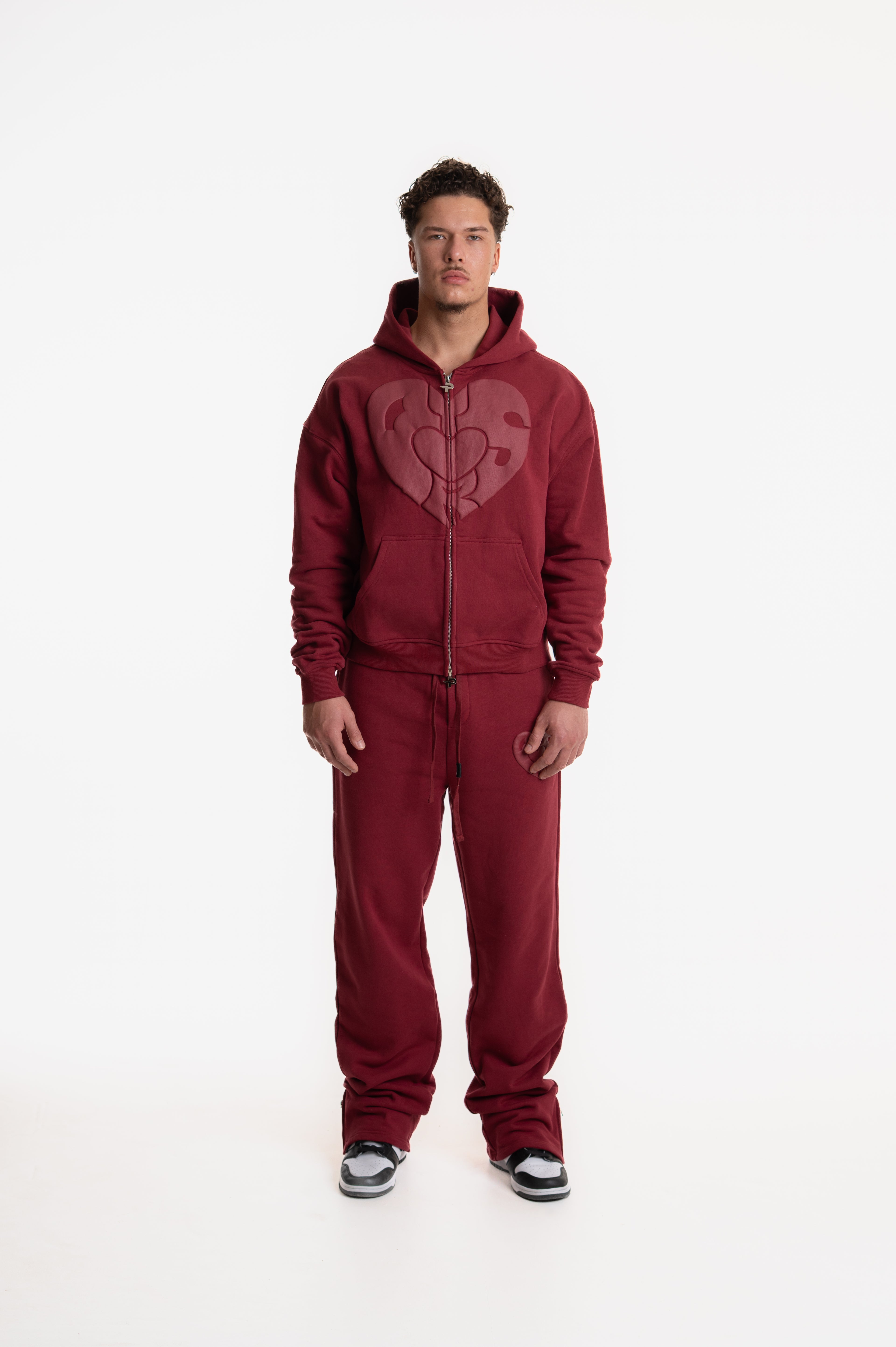 ZIP HOODIE WINE RED
