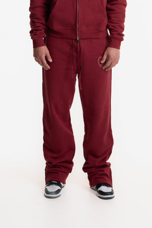 ZIP HEM JOGGER WINE RED