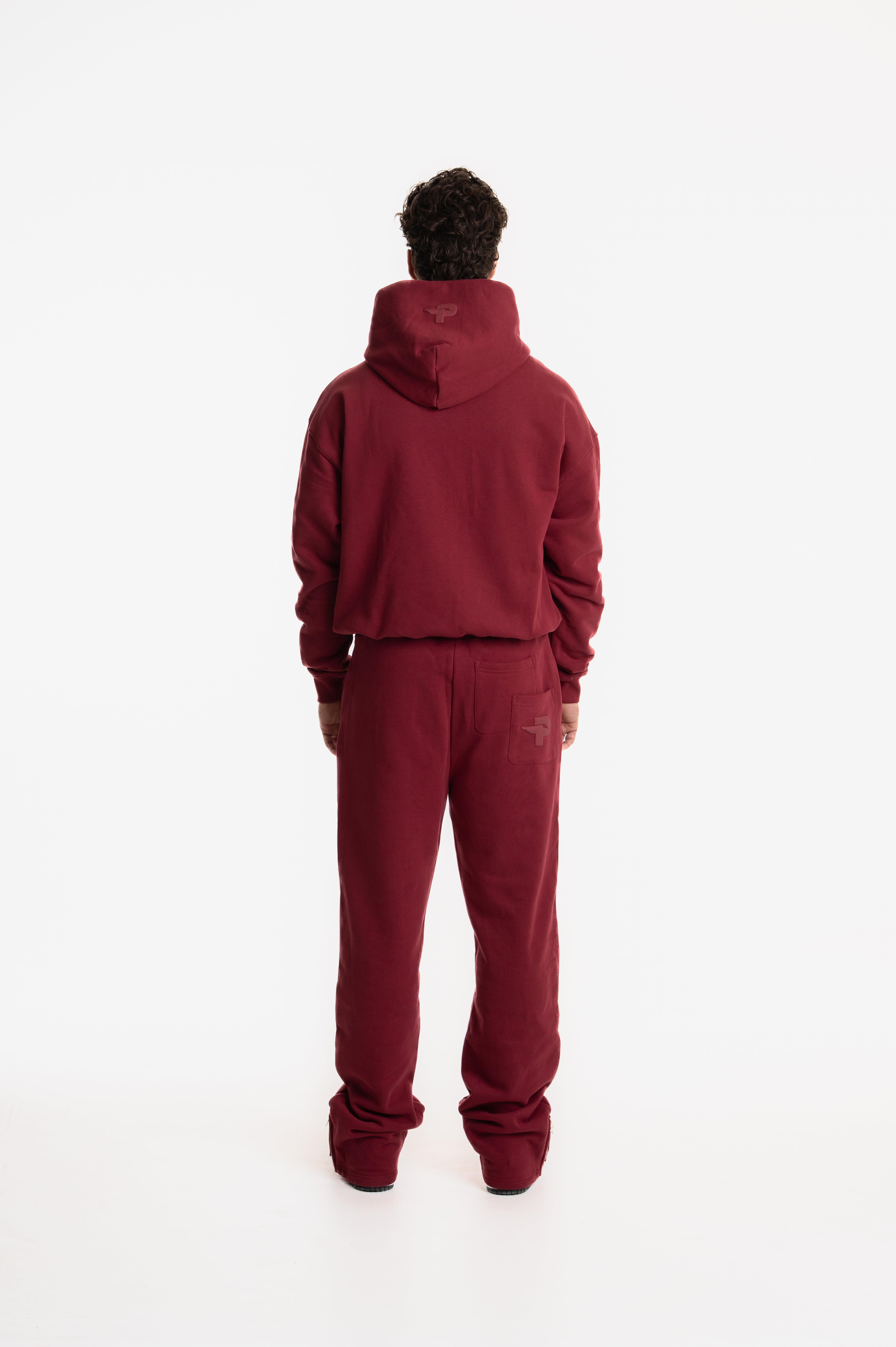 ZIP HEM JOGGER WINE RED