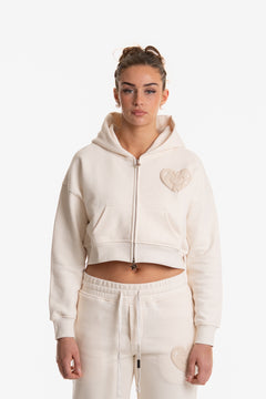 WOMENS ZIP HOODIE CREAM