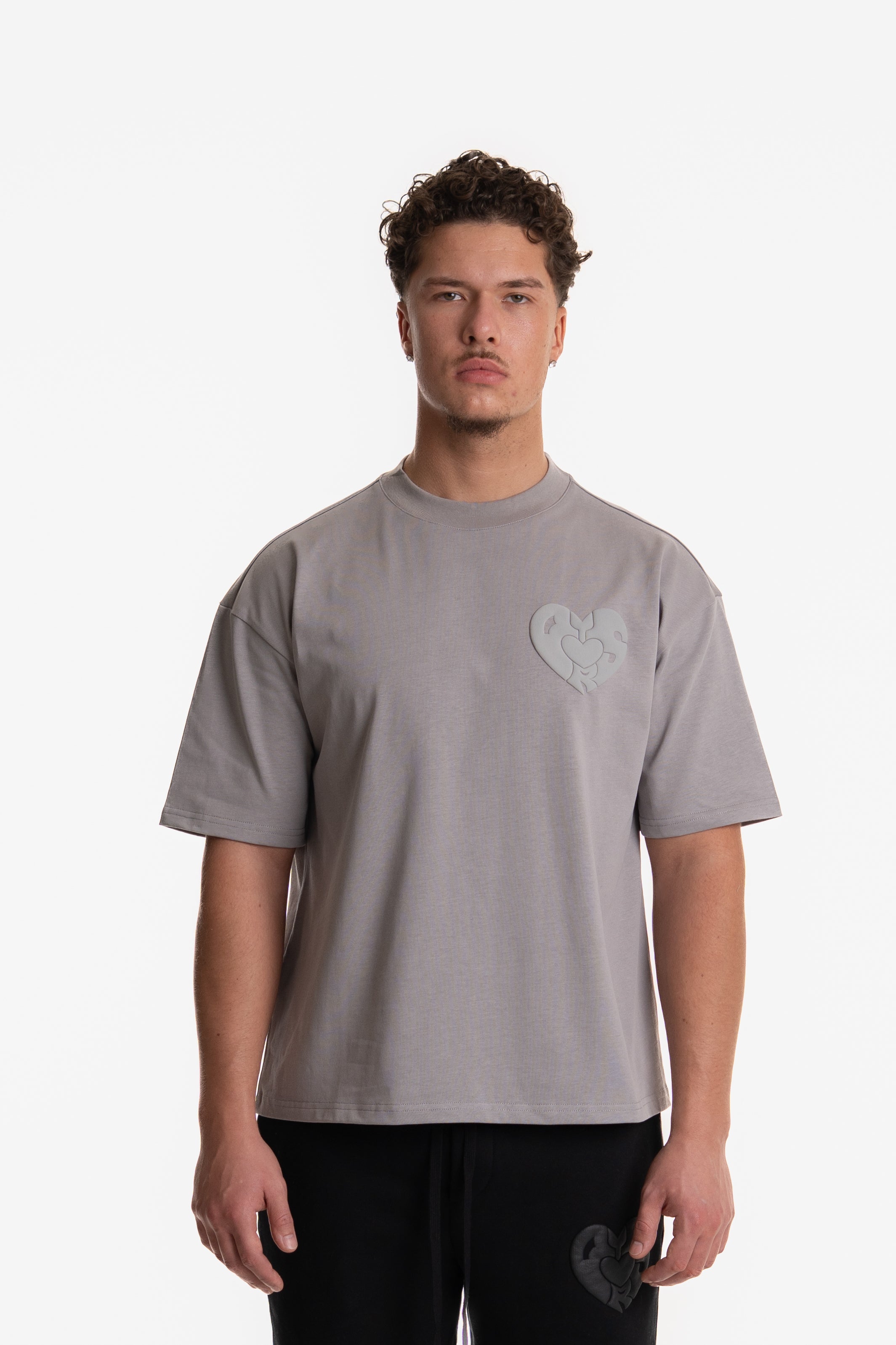 PERSON PRINTED T-SHIRT GREY