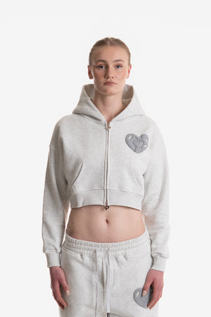 WOMENS ZIP HOODIE LIGHT GREY