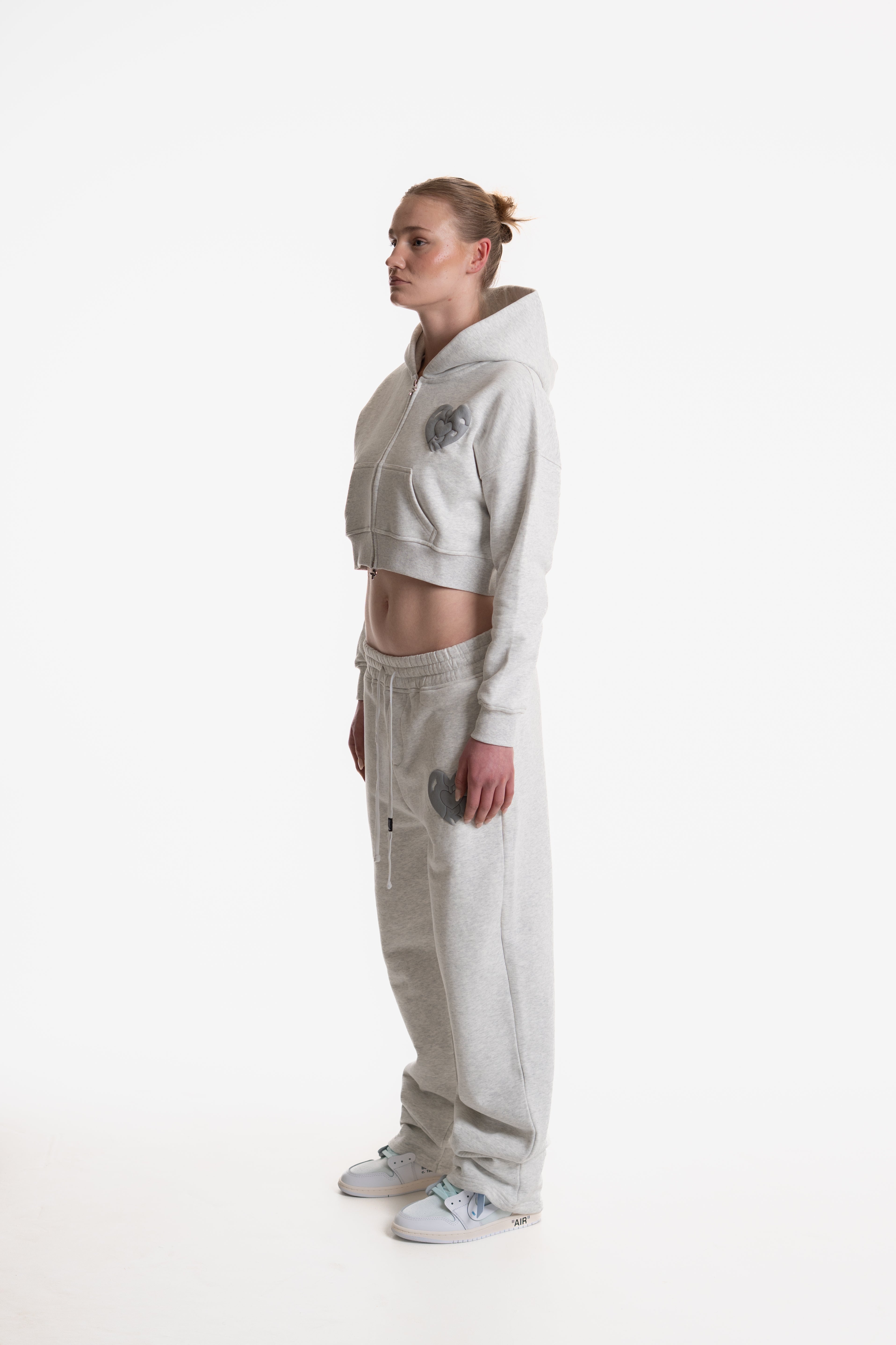 WOMENS ZIP HOODIE LIGHT GREY