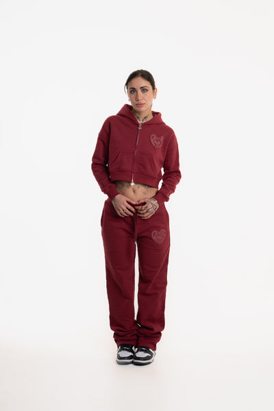 WOMENS JOGGER WINE RED